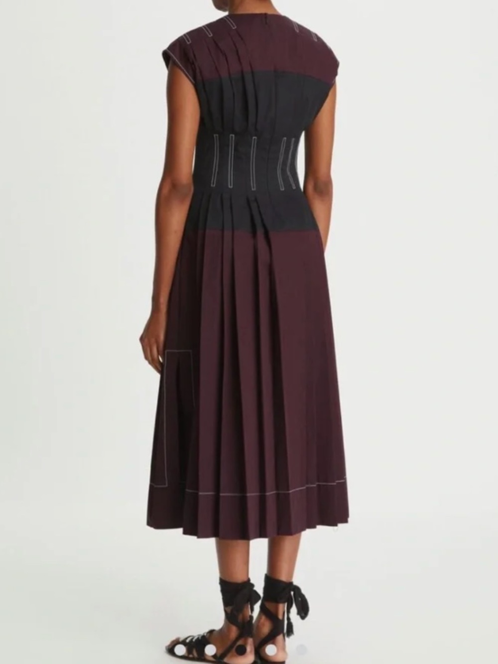 $898 Tory Burch Cotton Poplin Claire McCardell Dress, Size 6
